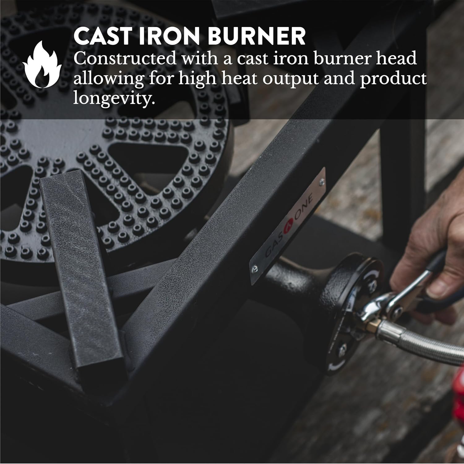 Gas One setup frying a turkey outdoors demonstrating high-output performance
