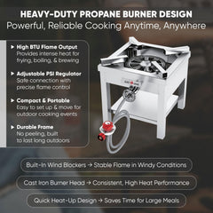 Gas One regulator and steel-braided hose connection for leak-resistant control