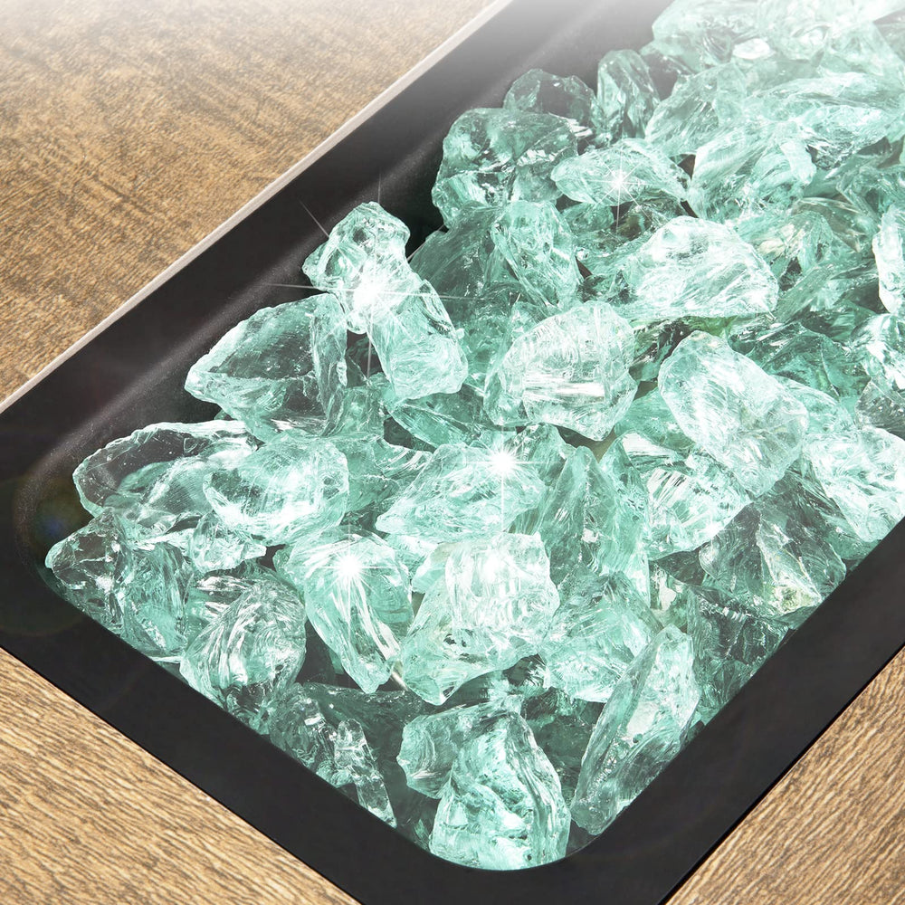 GASPRO aqua close-up texture of 1/2-inch tempered glass for sparkling flame effect
