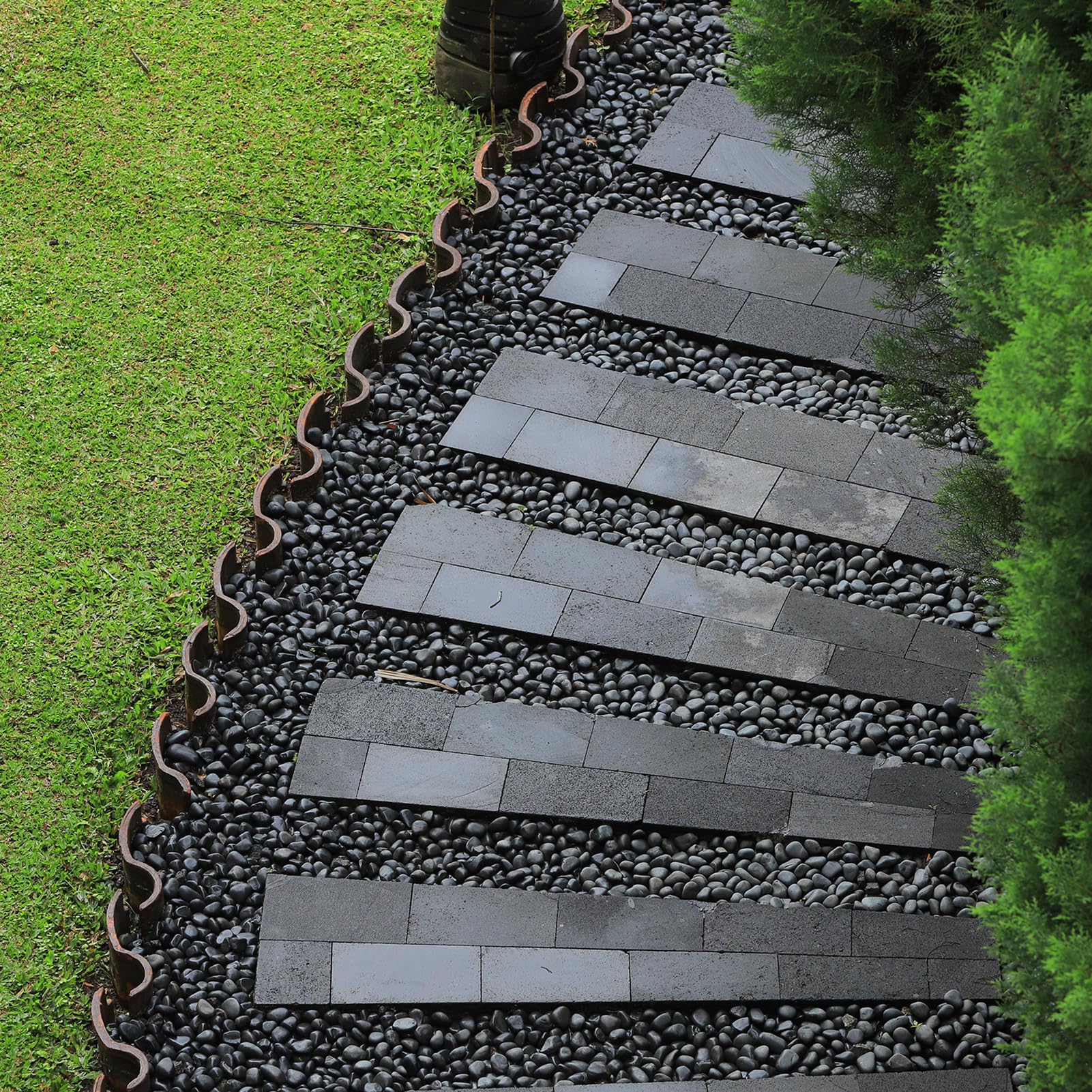 GASPRO stones poured from bag onto patio demonstrating ample quantity and value