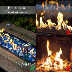 GASPRO glass in fire pit with brighter, cleaner flames benefit