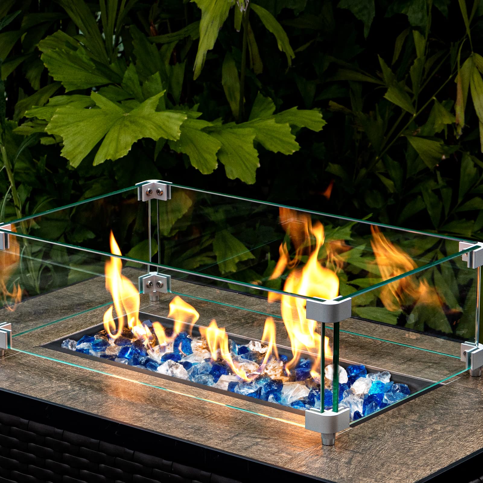 GASPRO glass glowing at night shows vivid flame reflection benefit