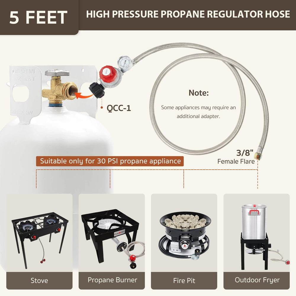 GASPRO brass QCC-1 to 3/8" female flare connector ensuring secure seal