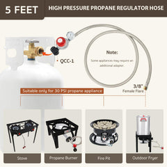 GASPRO brass QCC-1 to 3/8" female flare connector ensuring secure seal