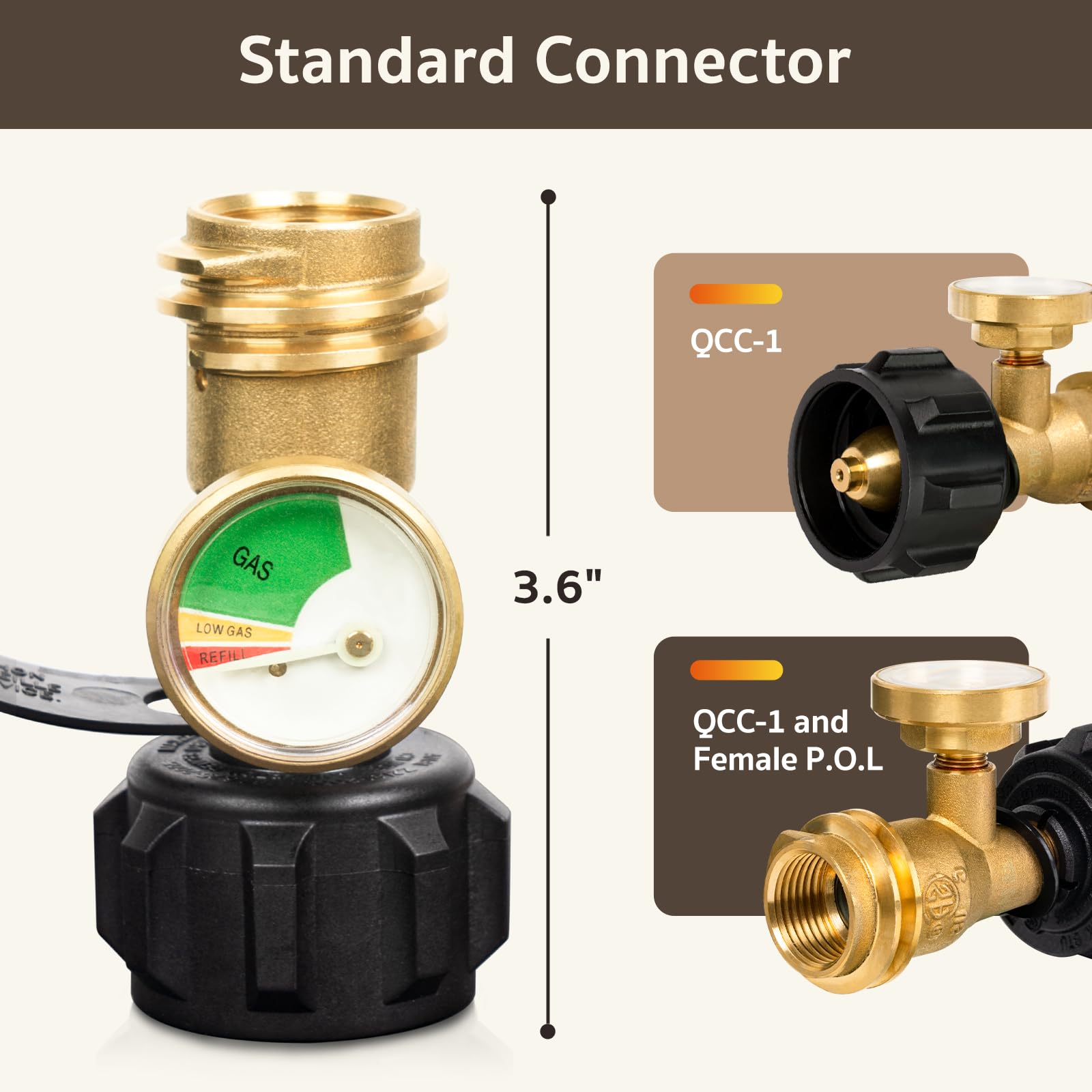 GASPRO brass thread detail highlighting durable corrosion-resistant construction