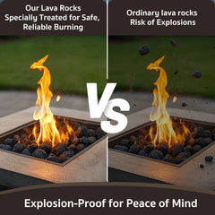 GASPRO close-up texture of 0.8–1.2 inch lava rock showing durable heat-resistant surface