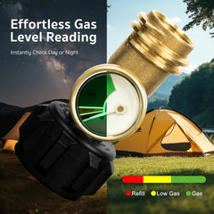 GASPRO close-up of color-coded dial for quick fuel level identification