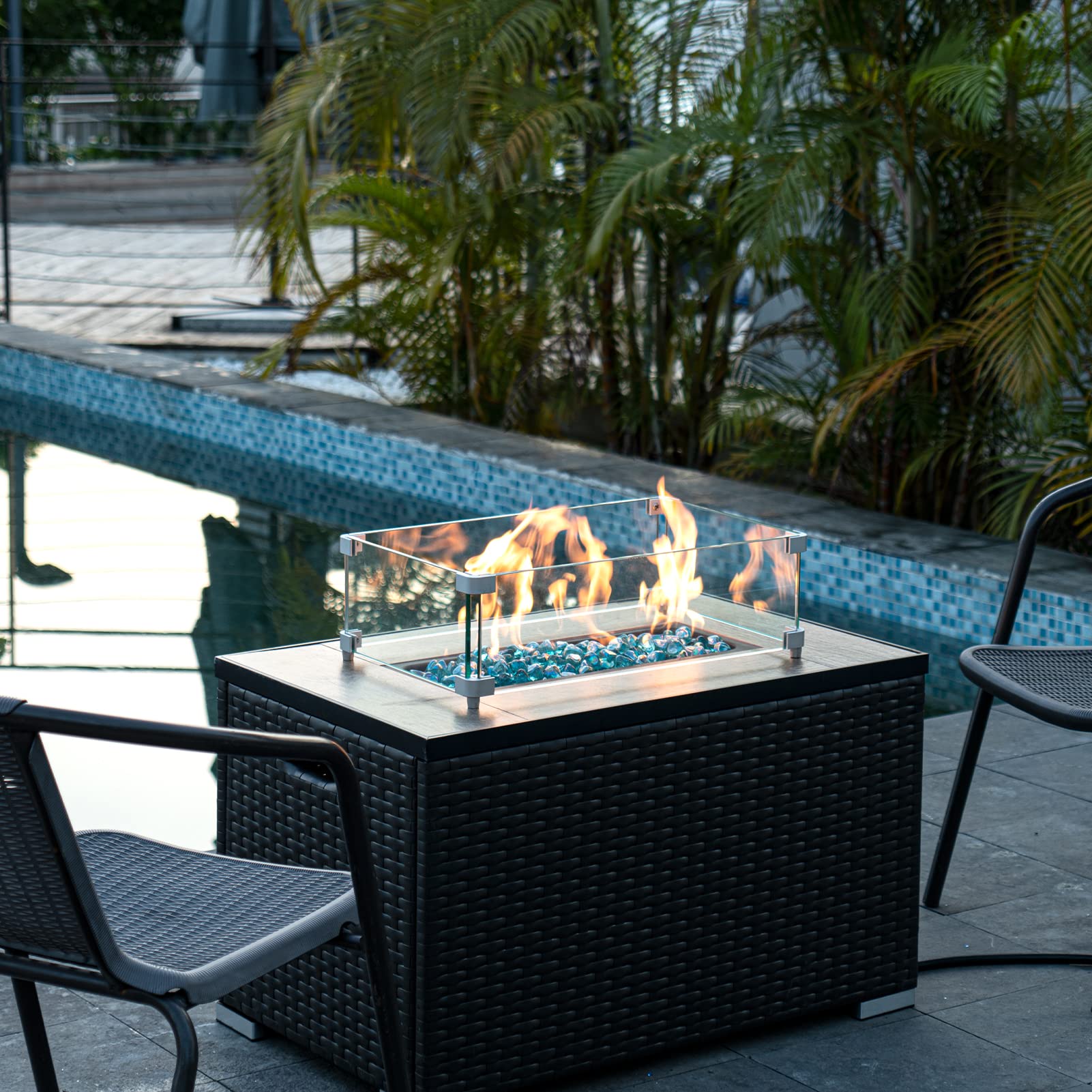 GASPRO installed in a fire pit showing clean burner concealment and aesthetic upgrade
