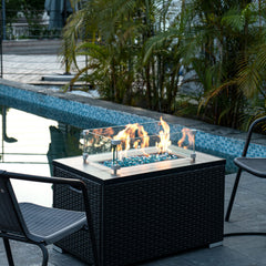 GASPRO installed in a fire pit showing clean burner concealment and aesthetic upgrade