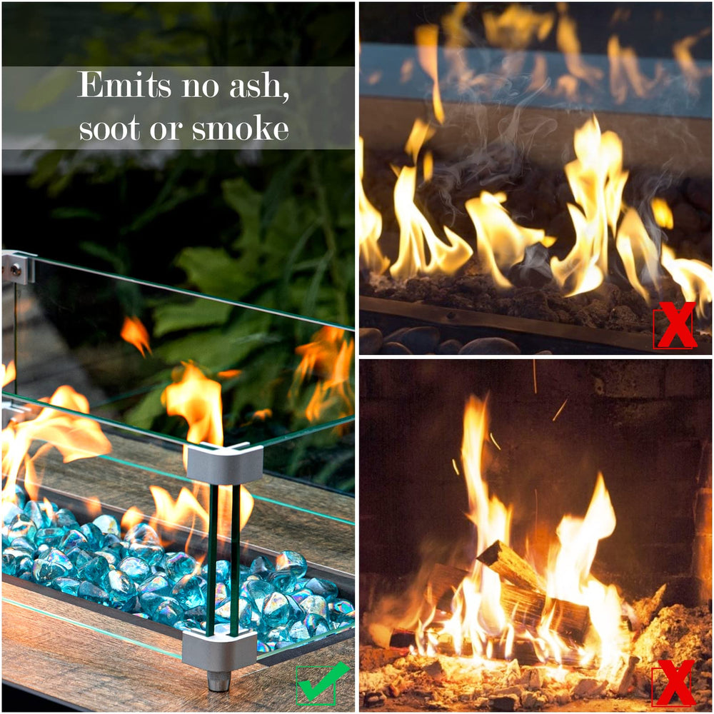 GASPRO glass reflecting flames to enhance brightness and jewel-like appearance