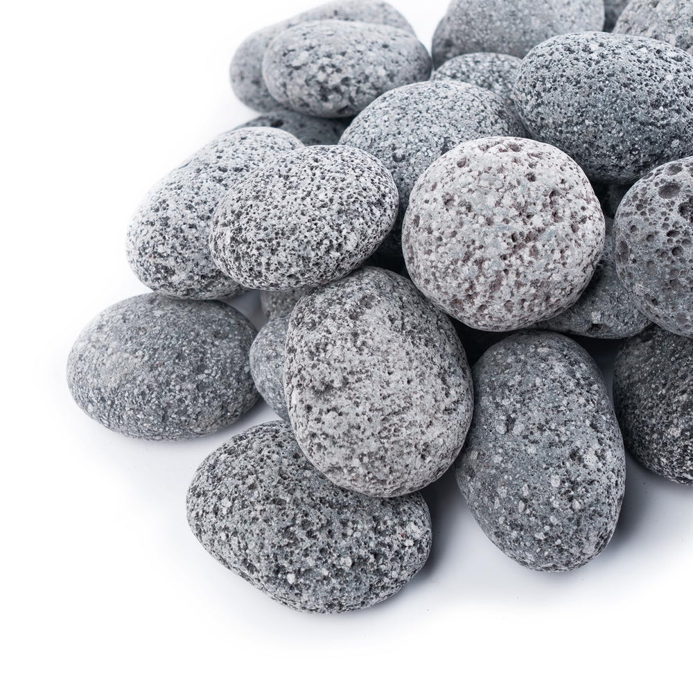 GASPRO front packaging of 10lb lava rocks shows product and weight, durable and ready