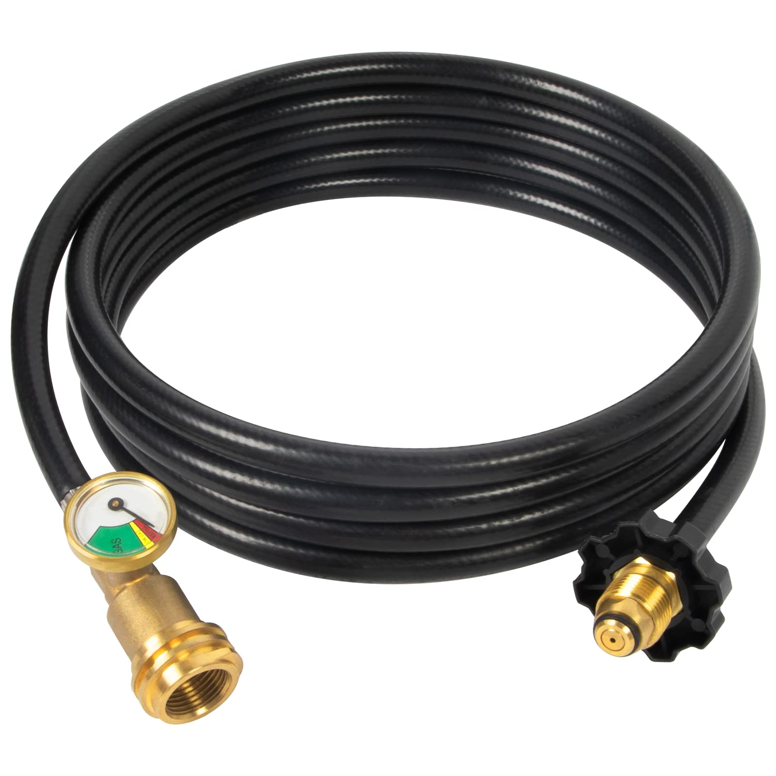 GASPRO front view showing gauge and hose for easy fuel monitoring