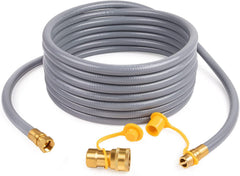 GASPRO front view of 24ft gas hose showing fittings and label for quick identification and safety