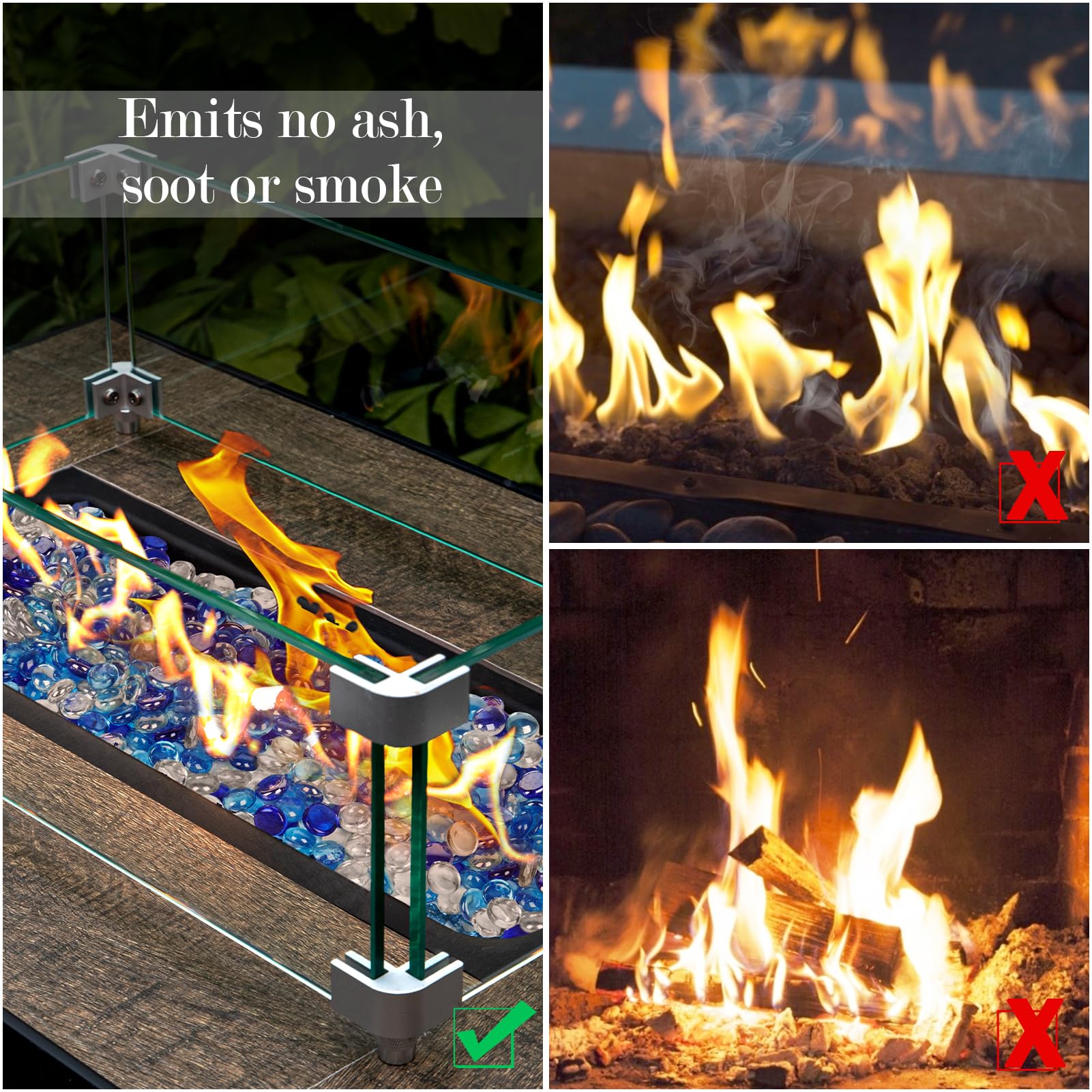 GASPRO beads concealing burner pipes and creating a clean finished look