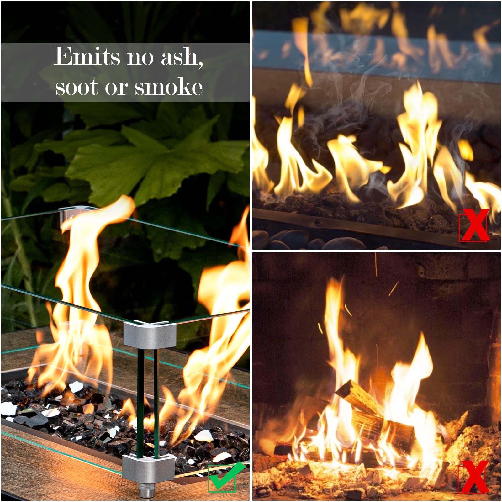 GASPRO glass concealing burner tubes for neater fire pit presentation
