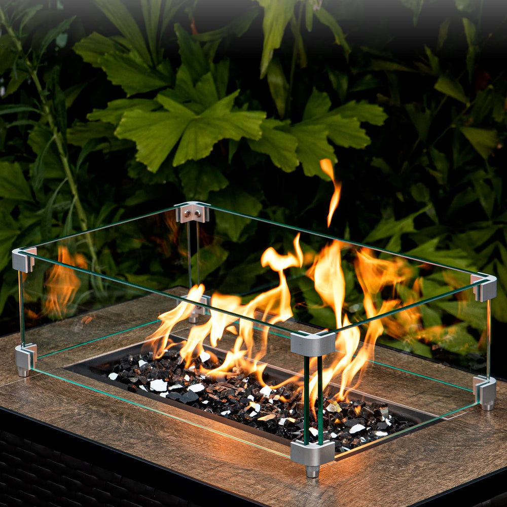 GASPRO fire glass in pit while burning for brighter, cleaner flames