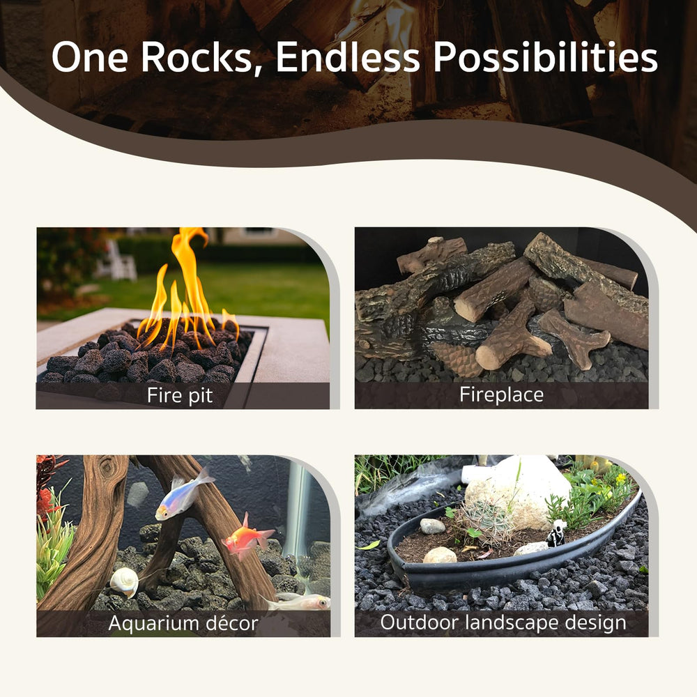 GASPRO product label and safety note illustrating treated rocks and dry-before-use guidance