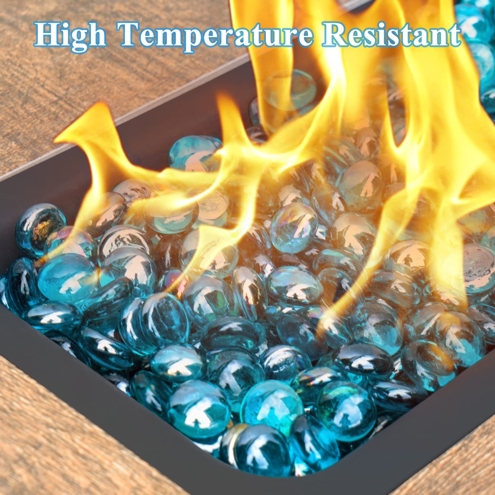 GASPRO beads in patio fire table scene, creates a polished outdoor ambiance