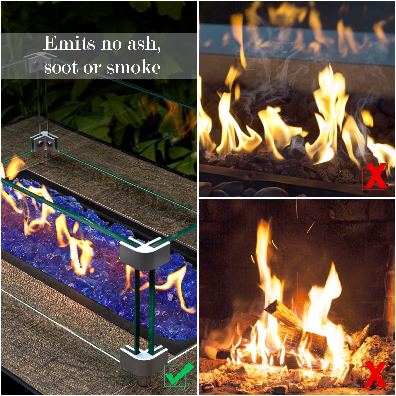 GASPRO fire glass in patio setting showing decorative upgrade and ambiance