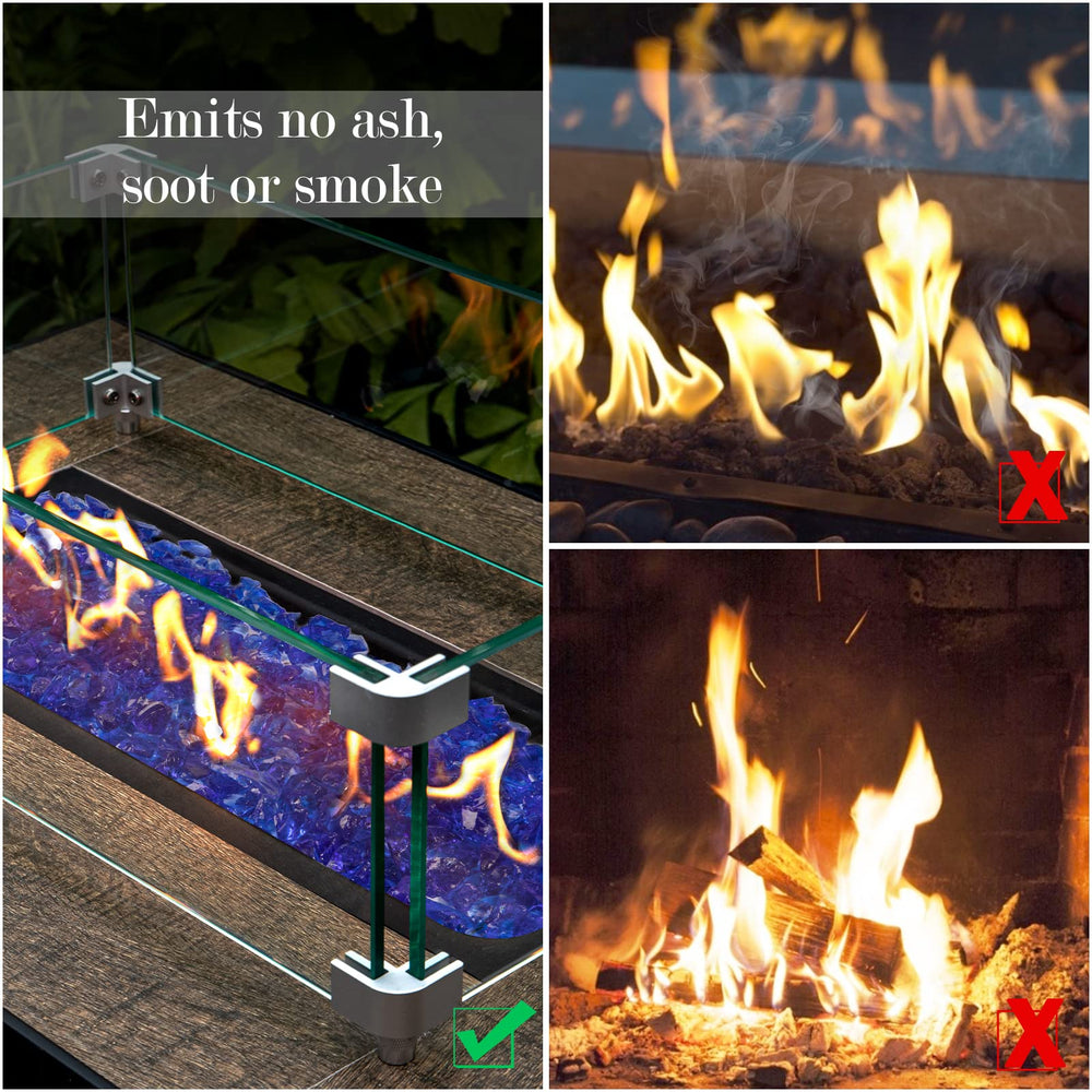 GASPRO fire glass in patio setting showing decorative upgrade and ambiance