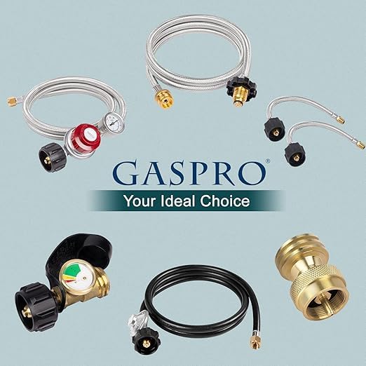 GASPRO retail package and label showing model 710-003 and included adapter for quick identification