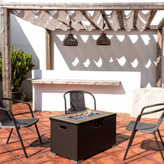 GASPRO arranged pile in a fire pit bowl hiding burner parts and improving look
