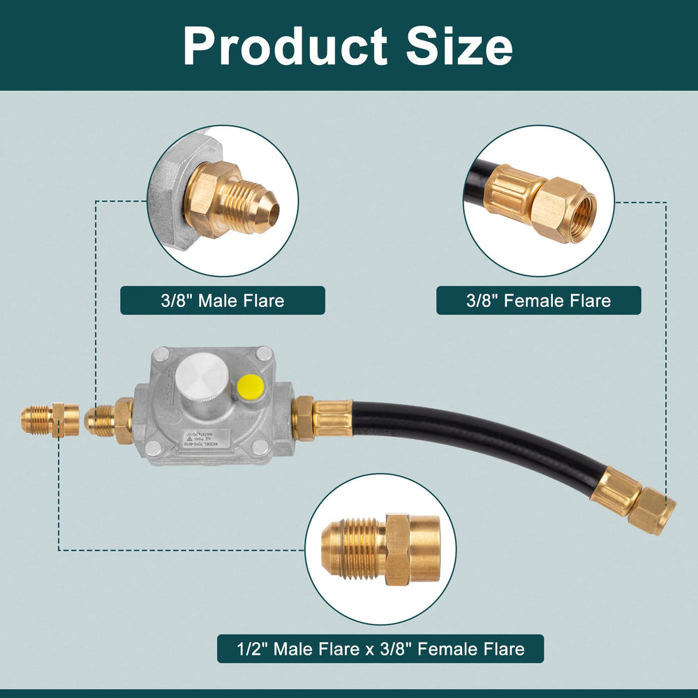 GASPRO close-up of 3/8" flare connection demonstrating leak-resistant metal flare interface