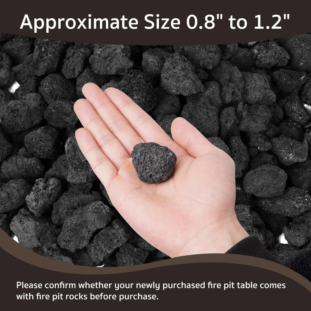 GASPRO lava rocks arranged in an outdoor fire pit improving flame visibility and ambiance