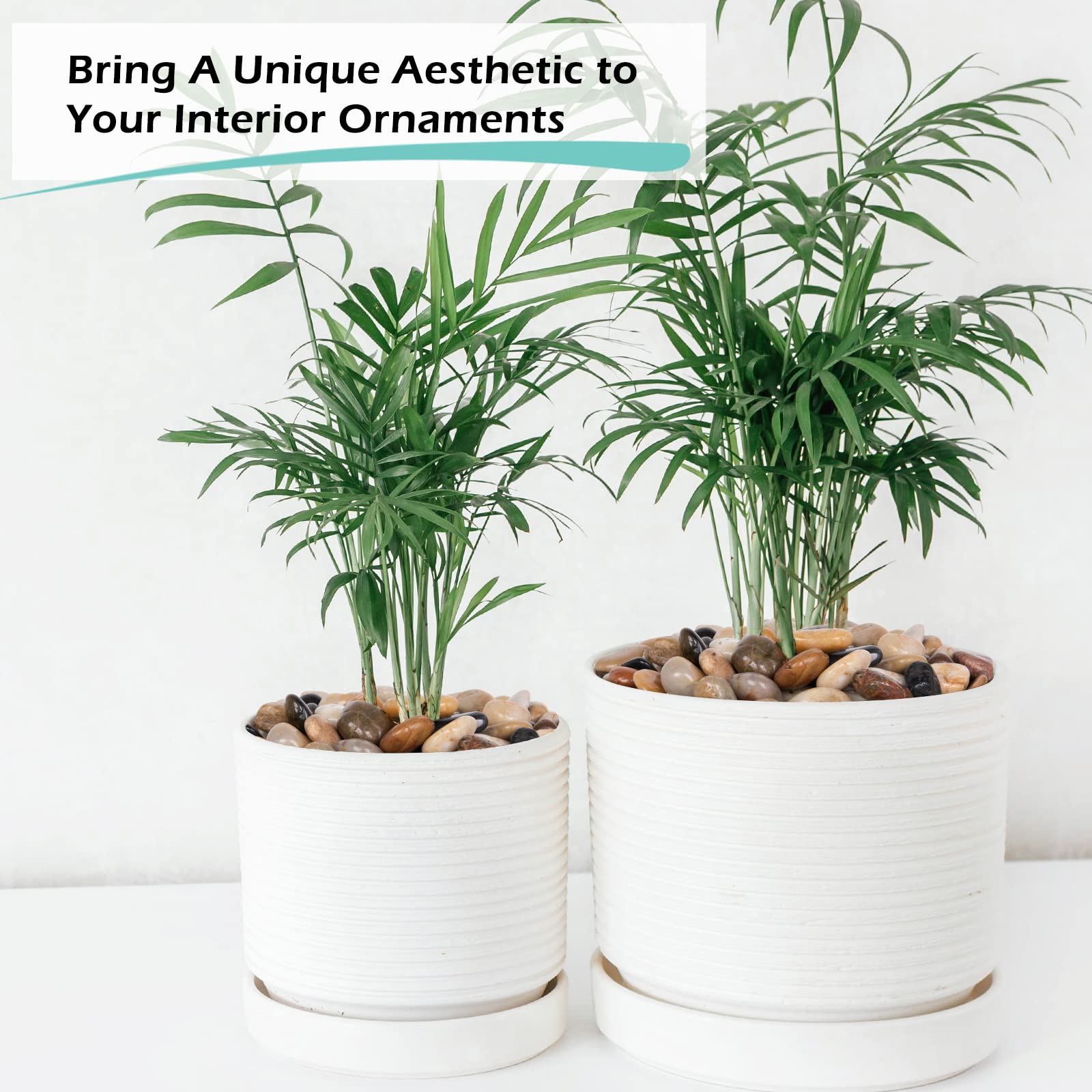 GASPRO stones topping a planter for neat, professional pot appearance