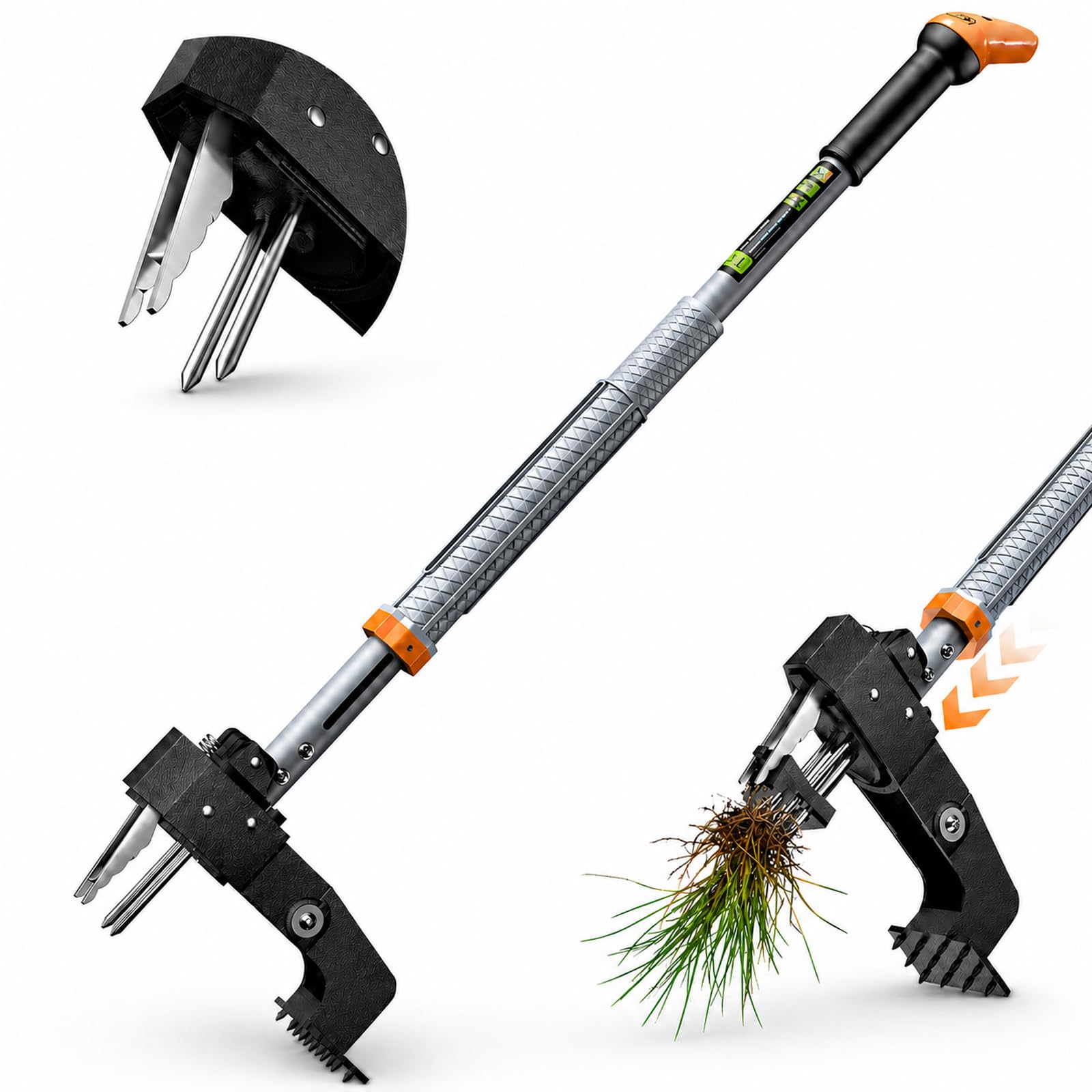 GASREKV front view showing 4-claw head for powerful root removal