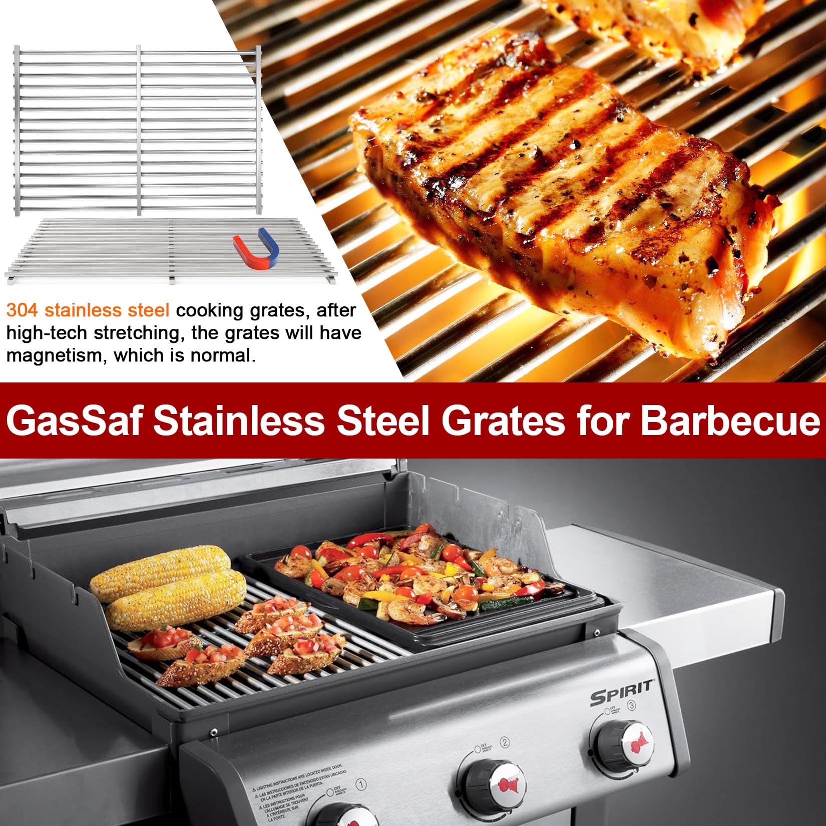 GasSaf grates beside ruler showing 17.5 inch size for accurate replacement fit