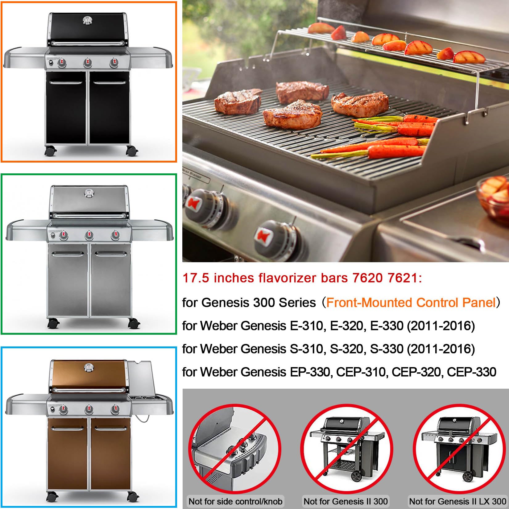 GasSaf bars beside cooking grates for scale and easy replacement benefit