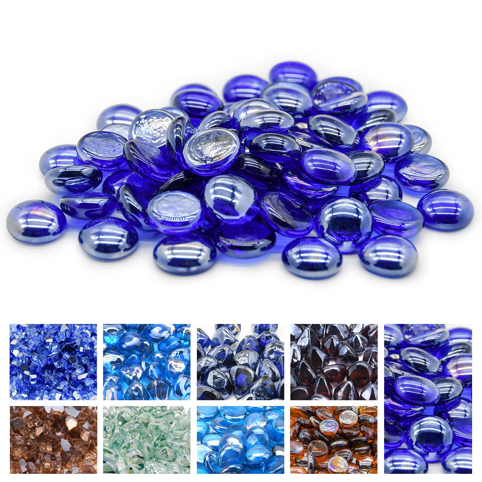 GasSaf cobalt blue beads front packaging showing 10 lb bag and product benefit