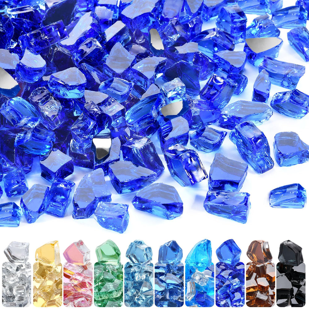 GasSaf front packaging showing 10 lb cobalt blue fire glass and product label