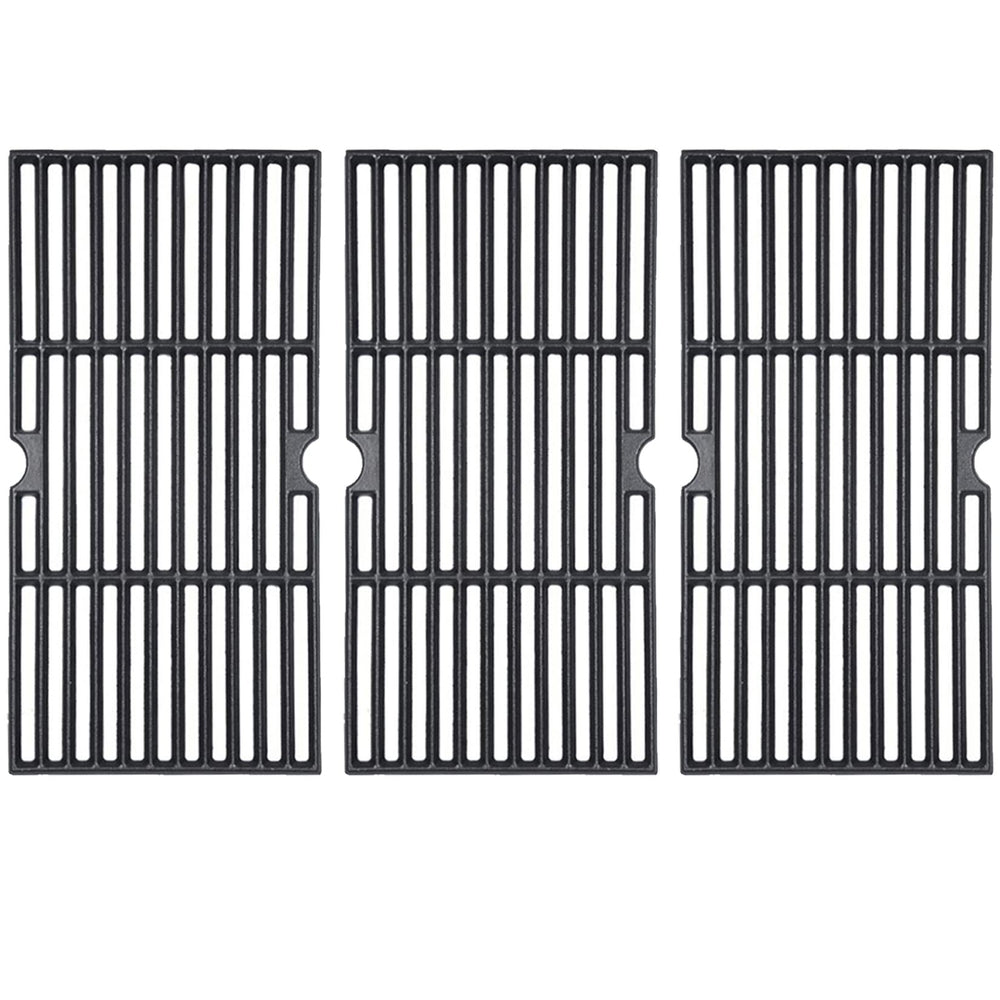 GasSaf front view of three cast iron grates showing fit and robust construction benefit