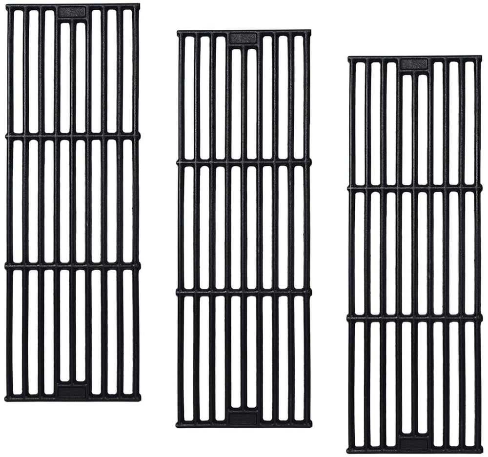 GasSaf front view of three cast iron grates showing coverage and fit benefits