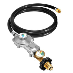 GasSaf front view of regulator kit showing all included components and benefits