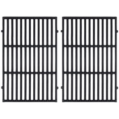GasSaf front view of two cast iron grill grates showing fit and cooking area benefit