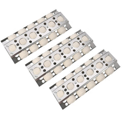 GasSaf front view of three stainless heat plates showing fit and protection