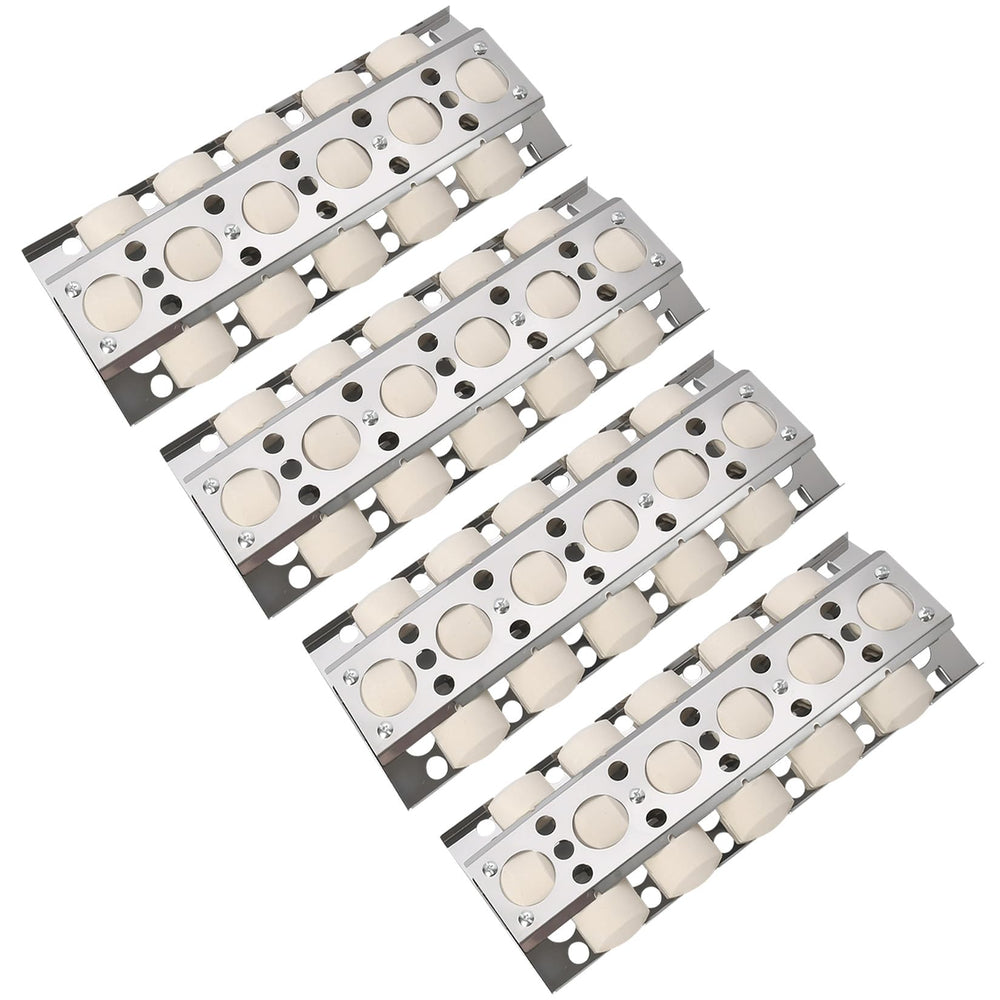 GasSaf front view of four stainless steel heat plates showing fit and protection