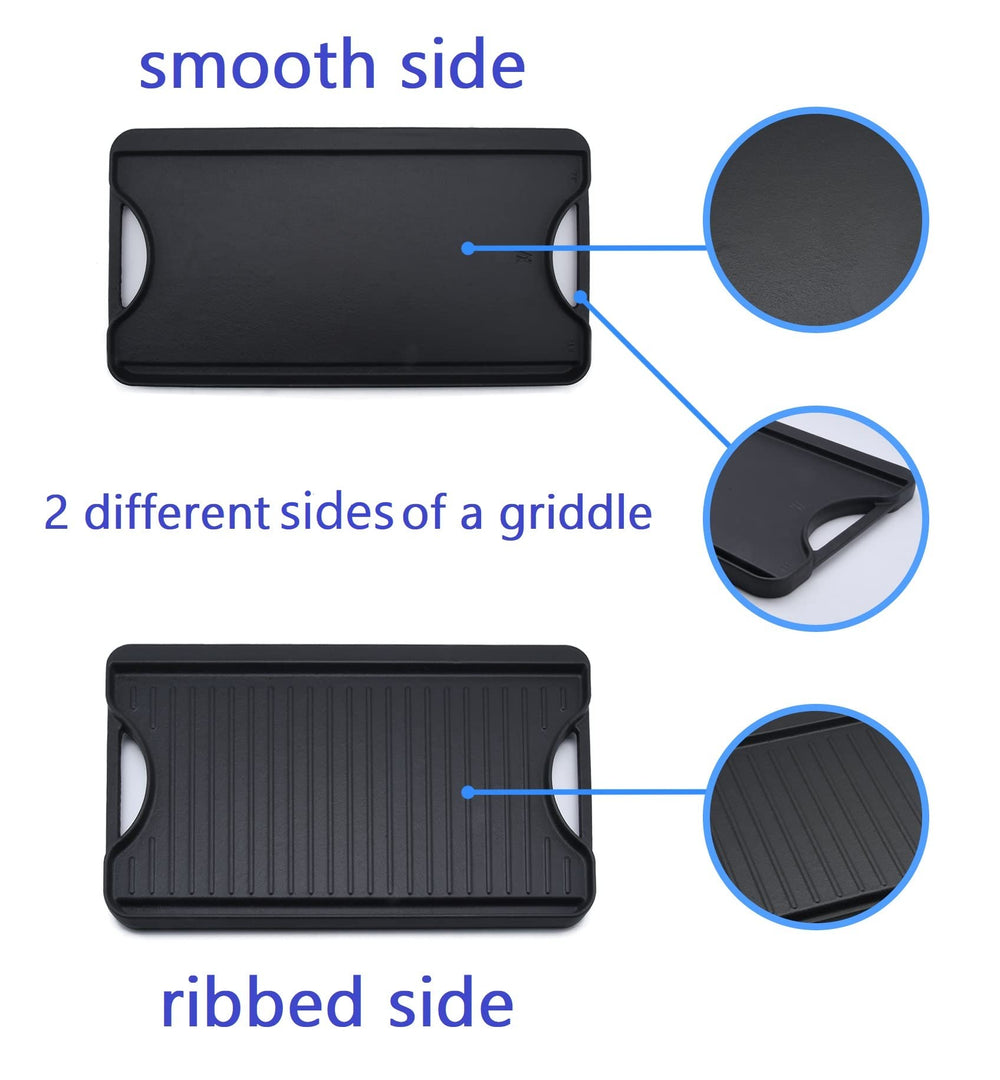 GasSaf griddle flat side cooking eggs and pancakes, even heating for breakfast items