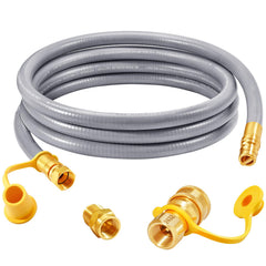GasSaf front view showing hose and connectors for quick setup