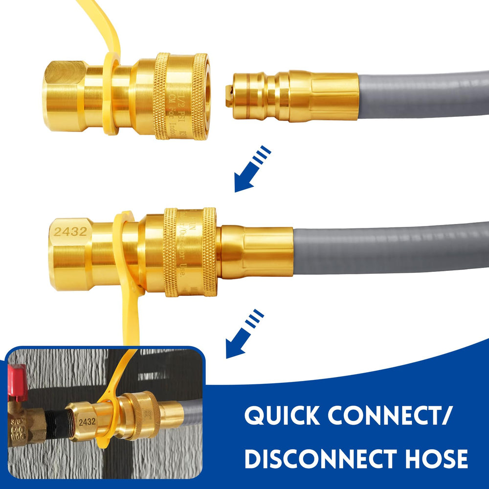 GasSaf 8-foot hose stretched to show full length and reach advantage