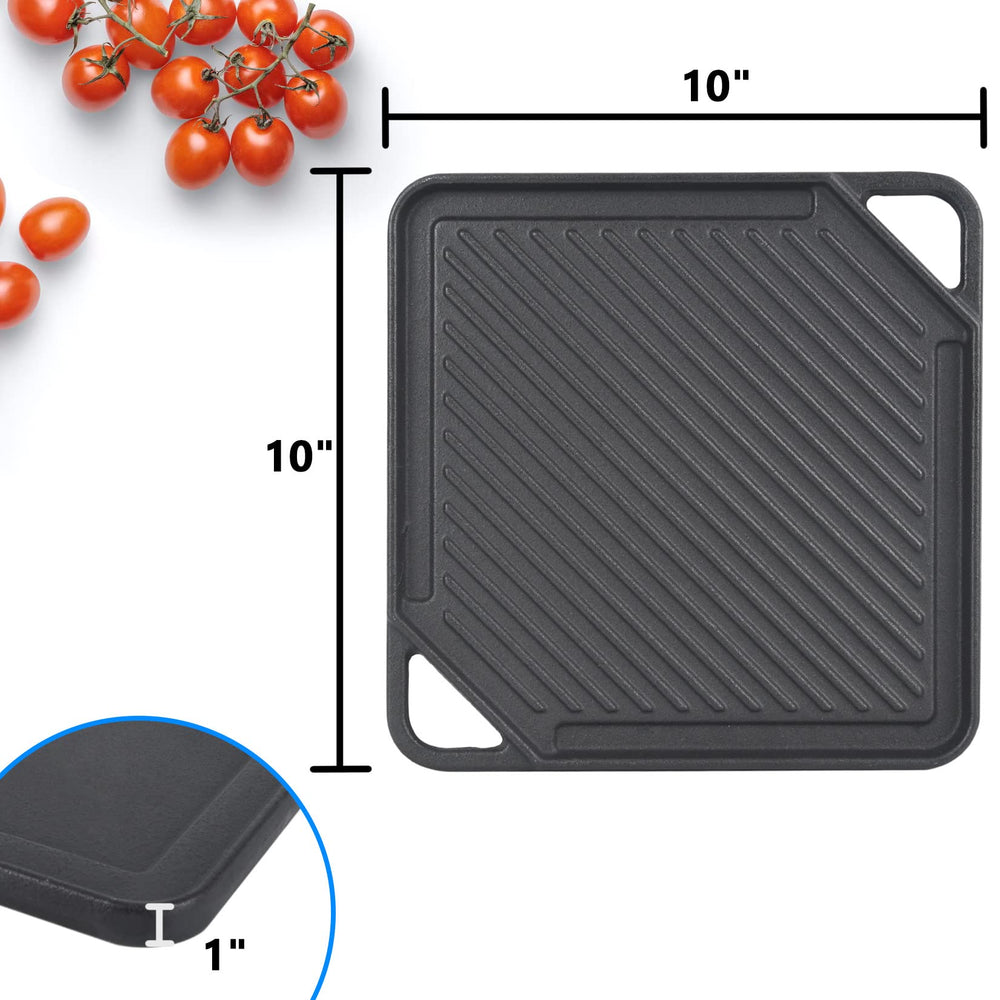 GasSaf griddle in use on gas stove delivering even browning and control