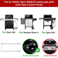 GasSaf burner tubes installed in grill showing restored even flames