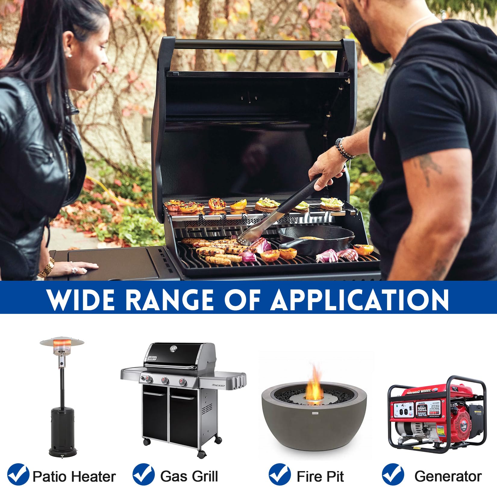 GasSaf installed on a Blackstone grill demonstrating simple connection
