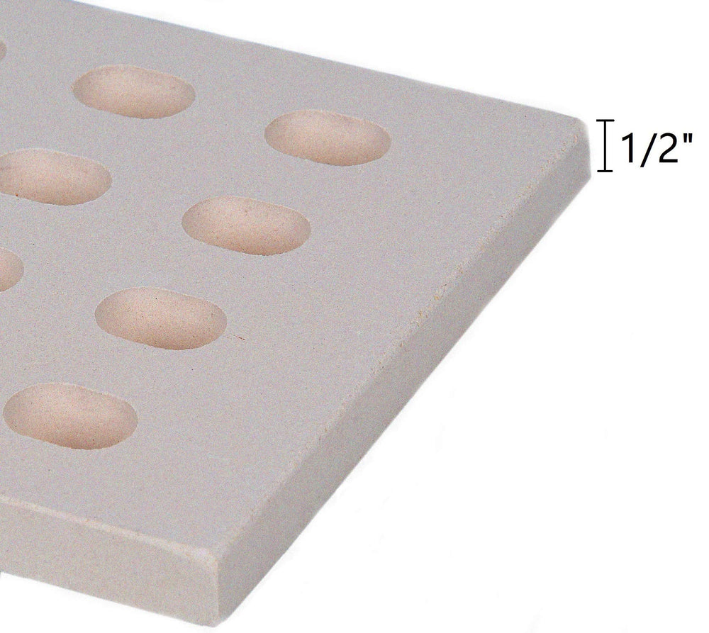 GasSaf installed ceramic brick on grill showing even heat distribution and flame protection