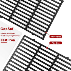 GasSaf grates installed on Weber Genesis grill demonstrating restored cooking area