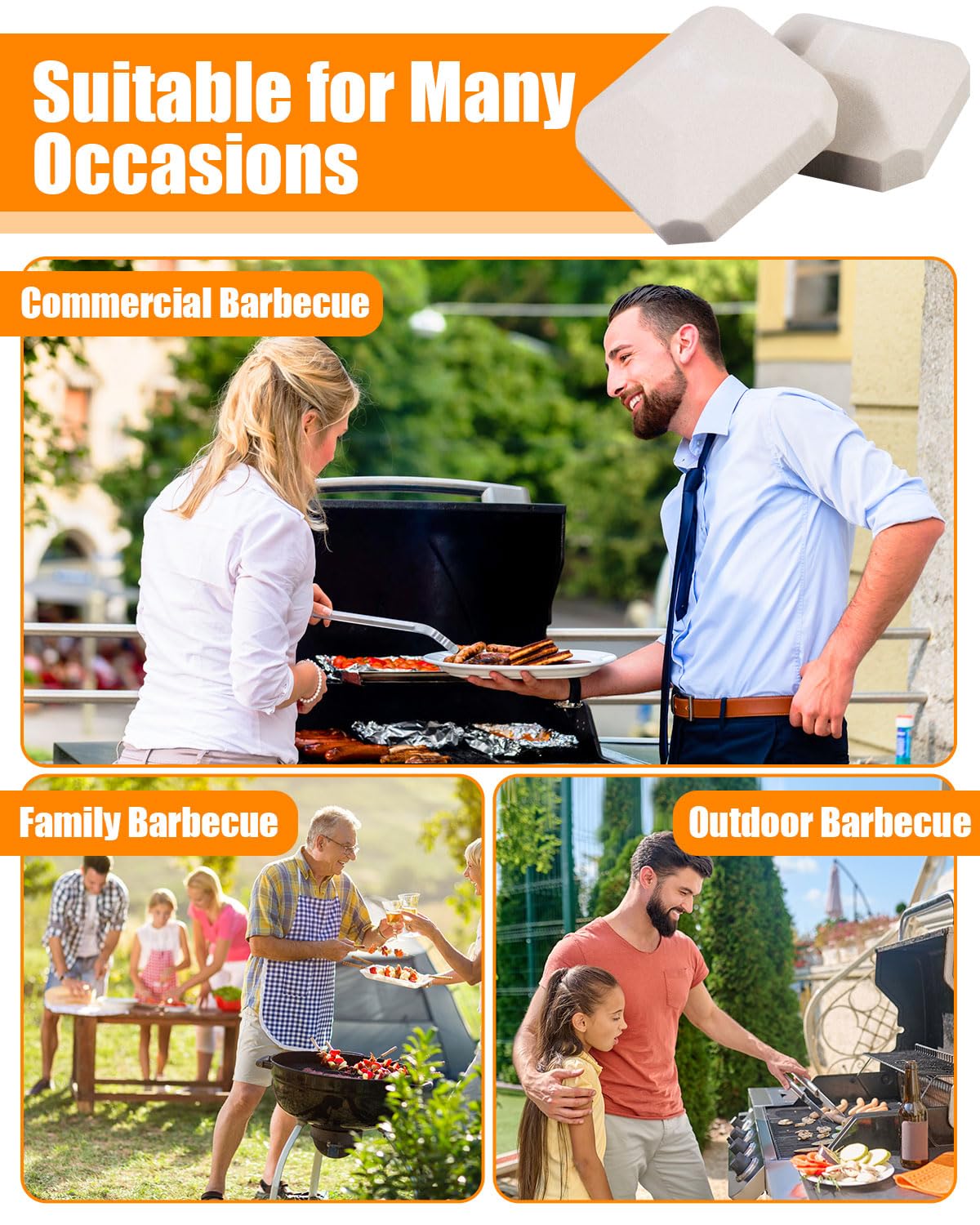 GasSaf briquettes in backyard grill scene providing reliable cooking performance