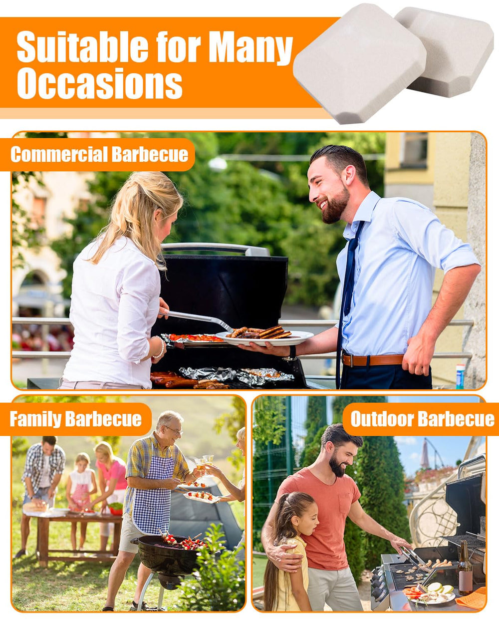 GasSaf briquettes in backyard grill scene providing reliable cooking performance